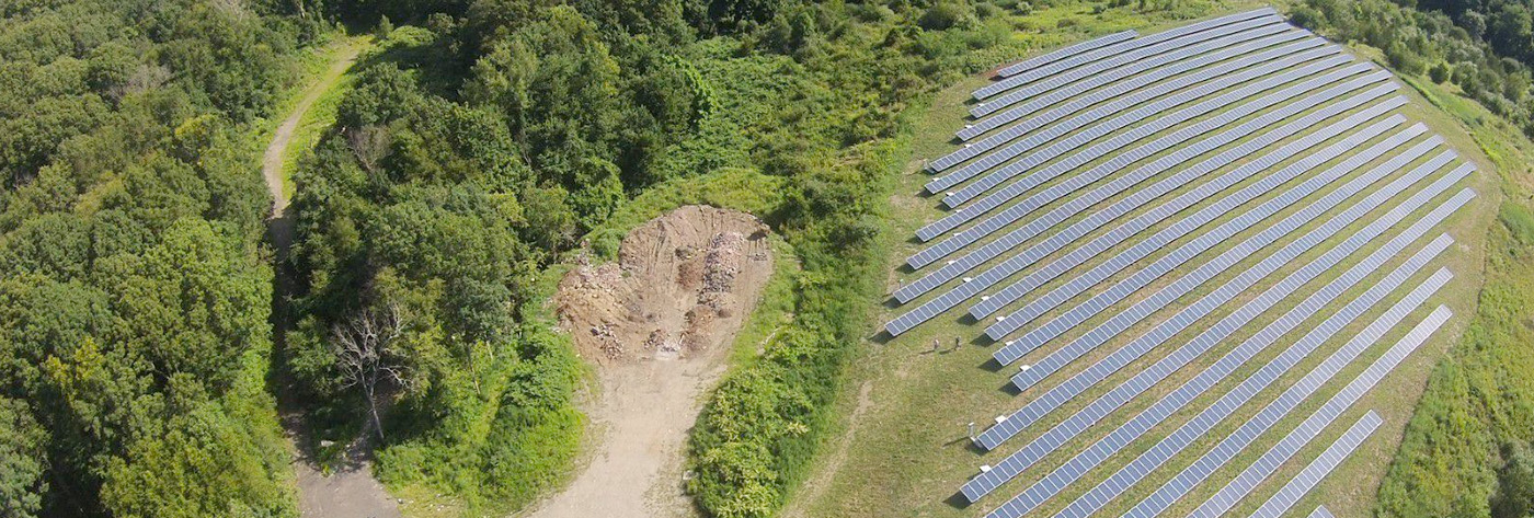 Arial photo of solar panel farm